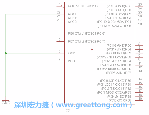 排針的用途是連接微控制器的輸出和輸入，它提供了一個(gè)平臺(tái)給焊線和針腳。